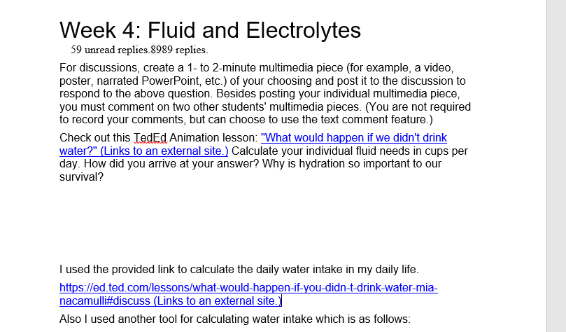 Week 4: Fluid and Electrolytes